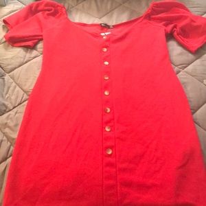 Red off the shoulder dress